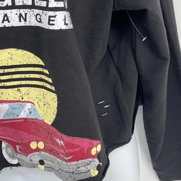 DEREK HEART Los Angeles Graphic Slashed/Ripped Sweatshirt ~ NWOT - Picture 5 of 9